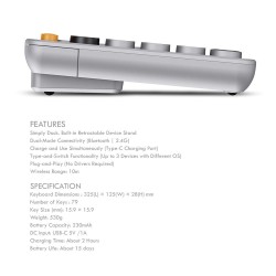 Buy Alcatroz Jellybean Wireless 2.4G+BT Keyboard Winter White - AirDock 2 - Wire... in Cyprus, Nicosia, Limassol, Larnaka, Pafos