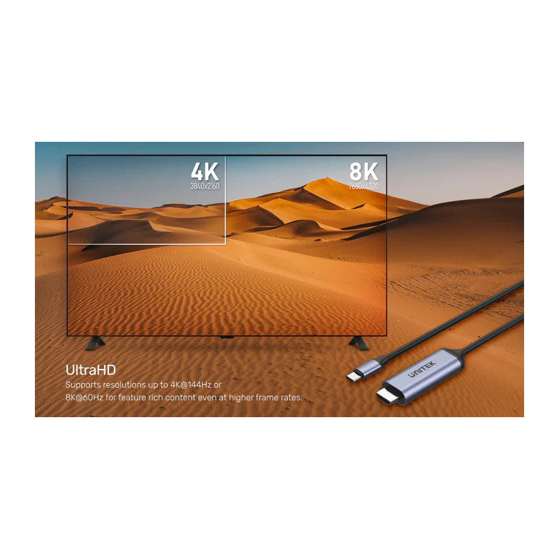Buy Unitek Converter USB-C to HDMI Cable - V1423B - 8K60Hz 1.8m in Cyprus, Nicosia, Limassol, Larnaka, Pafos