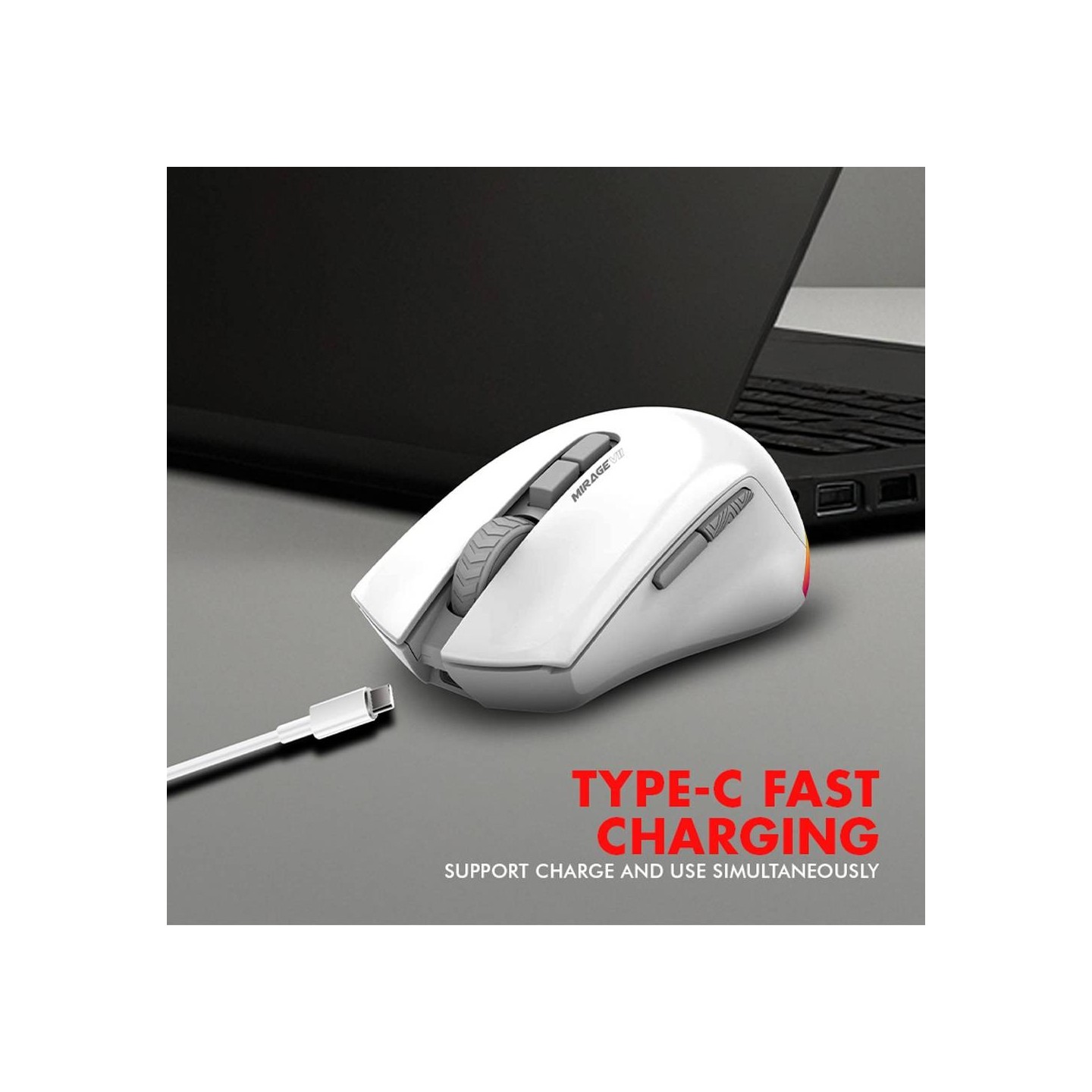 Armaggeddon Mirage VII Wired+2.4G+BT Recharge 7B White Gaming Mouse (Boxed) — Buy in Cyprus with Fast Delivery