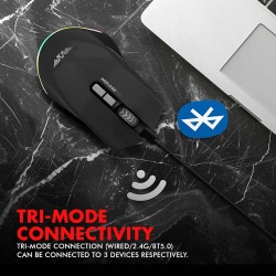 Buy Armaggeddon Gaming Mouse - MIRAGE VII - Wired+2.4G+BT Recharge 7B White in Cyprus, Nicosia, Limassol, Larnaka, Pafos