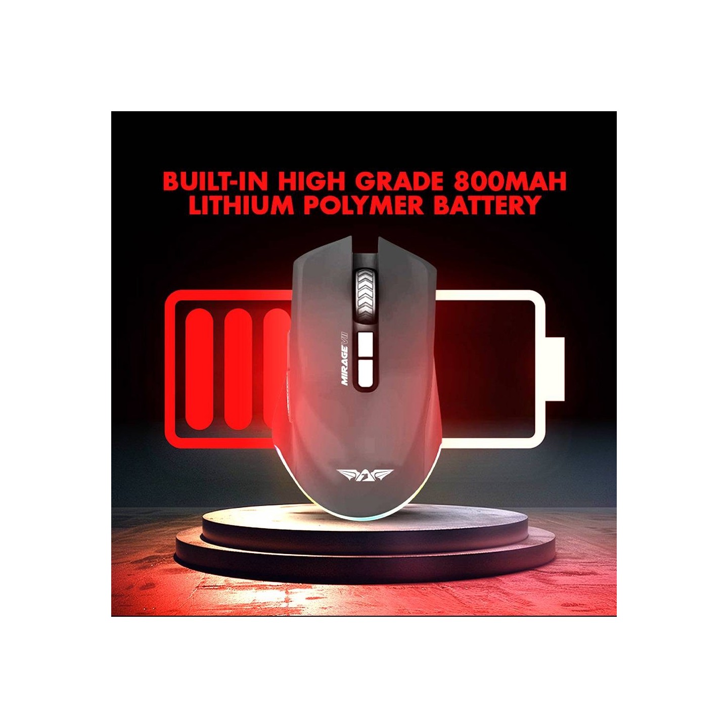 Armaggeddon Mirage VII Wired+2.4G+BT Recharge 7B White Gaming Mouse (Boxed) — Buy in Cyprus with Fast Delivery