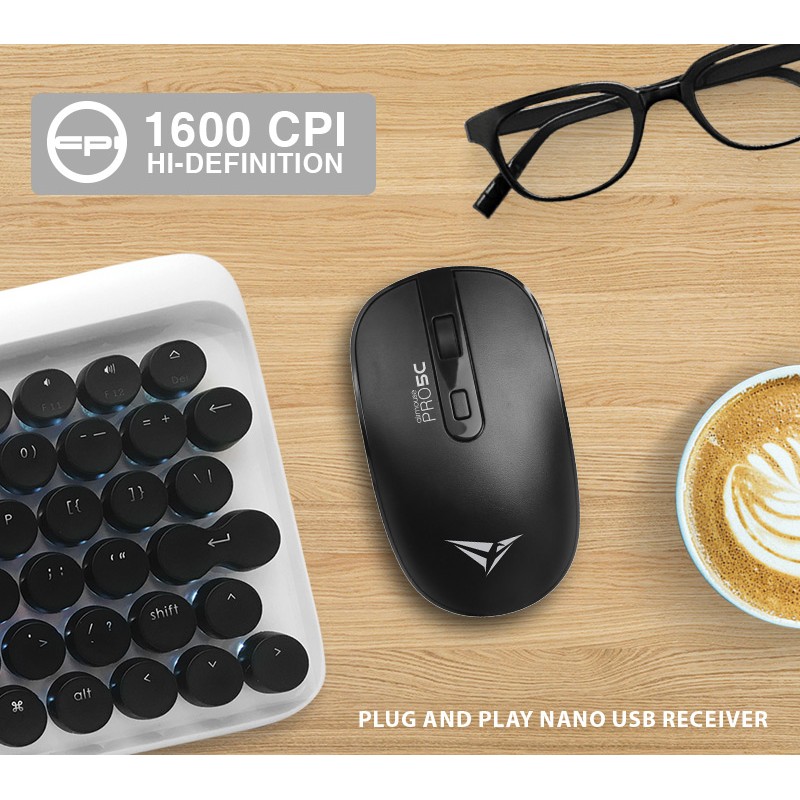 Buy Alcatroz Airmouse Pro - 5C - Wireless Silent Mouse USB-A & USB-C dongle Black in Cyprus, Nicosia, Limassol, Larnaka, Pafos