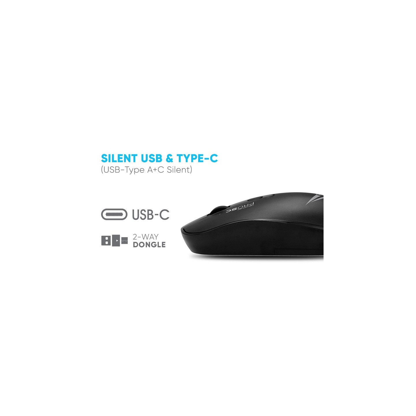 Alcatroz Airmouse Pro 5C Wireless Silent Mouse USB-A & USB-C Black (Boxed) — Buy in Cyprus with Fast Delivery