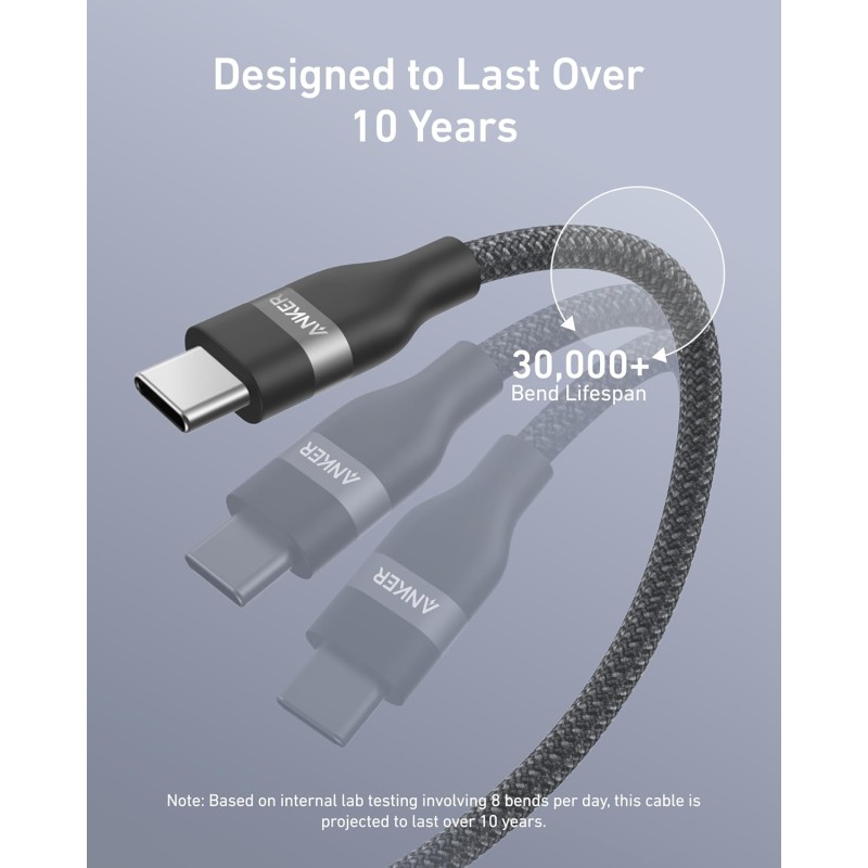 Buy Anker Mobile Cable USB C to USB C - 1.8m - 240W - Black in Cyprus, Nicosia, Limassol, Larnaka, Pafos