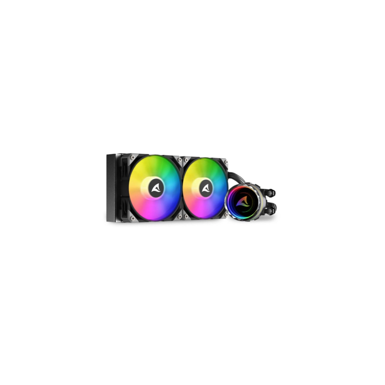 Sharkoon S80 RGB - 240mm AIO Liquid Cooler - 2x120mm PWM ARGB Fans, Black — Buy in Cyprus with Fast Delivery