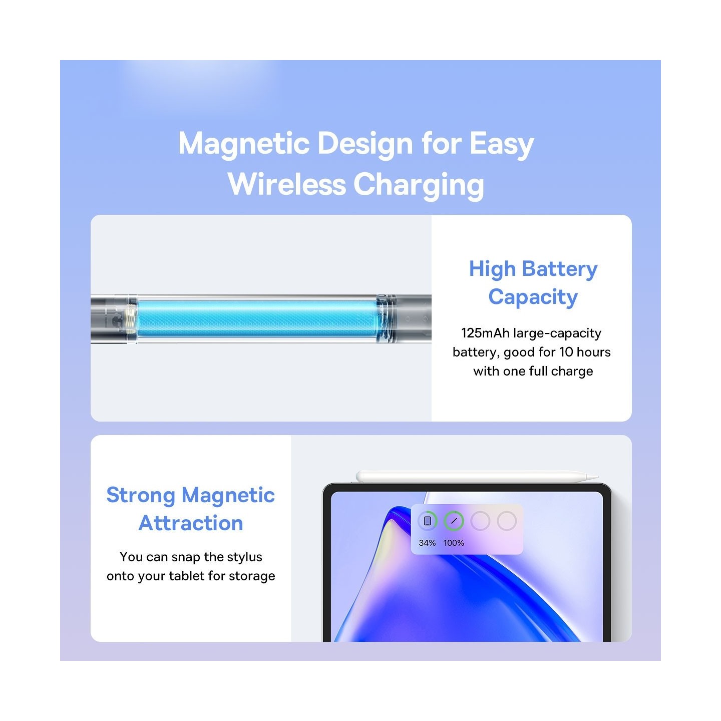 Baseus IT Stylus Active Smooth Writing 2 - Wireless Charging LED & Extra Tip — Buy in Cyprus with Fast Delivery