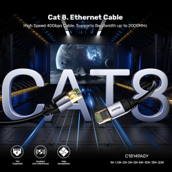 Buy Unitek Network Patch Cable - C18149A-20M - CAT8 Black 20.0m in Cyprus, Nicosia, Limassol, Larnaka, Pafos