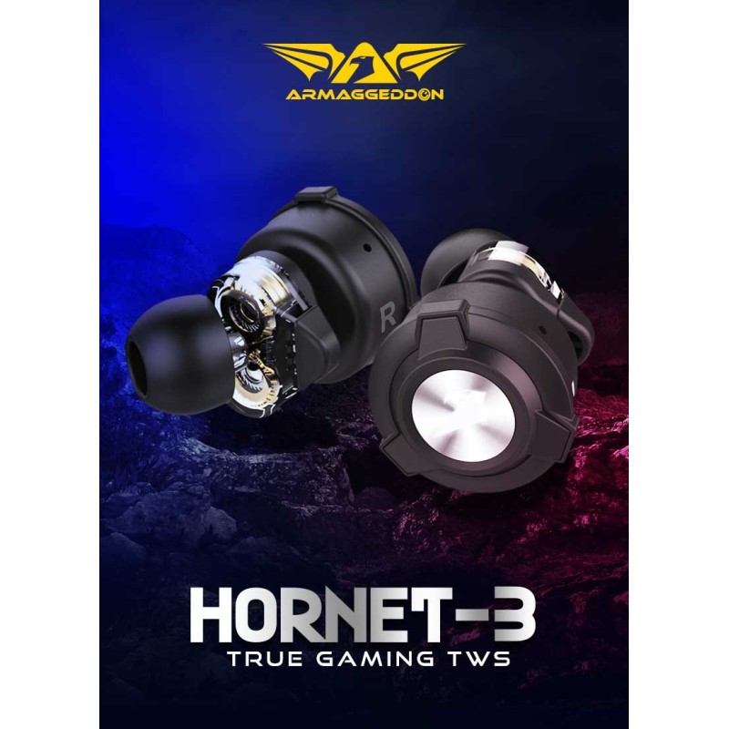 Buy Armaggeddon Earphones - HORNET 3 - Dual Driver TWS Gaming Earphones in Cyprus, Nicosia, Limassol, Larnaka, Pafos