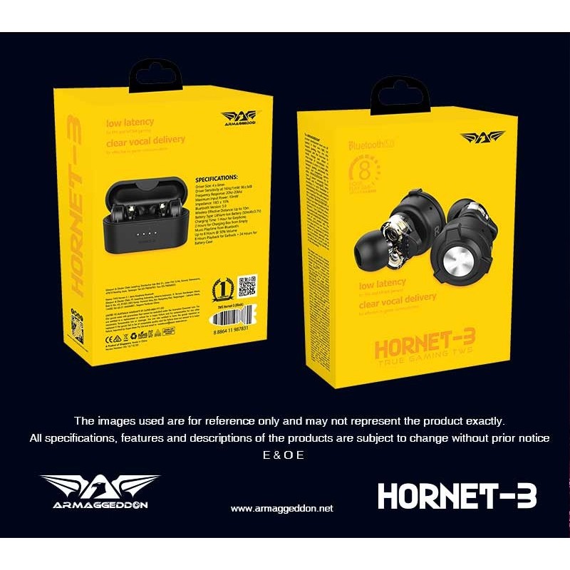 Buy Armaggeddon Earphones - HORNET 3 - Dual Driver TWS Gaming Earphones in Cyprus, Nicosia, Limassol, Larnaka, Pafos