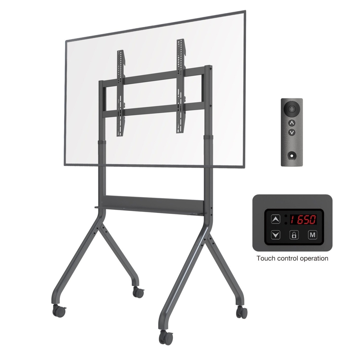 NBMounts Heavy Duty Motorized TV Trolley - P220 - up to 90'', 1.75m, 90kg, Wireless Remote & Touchpad