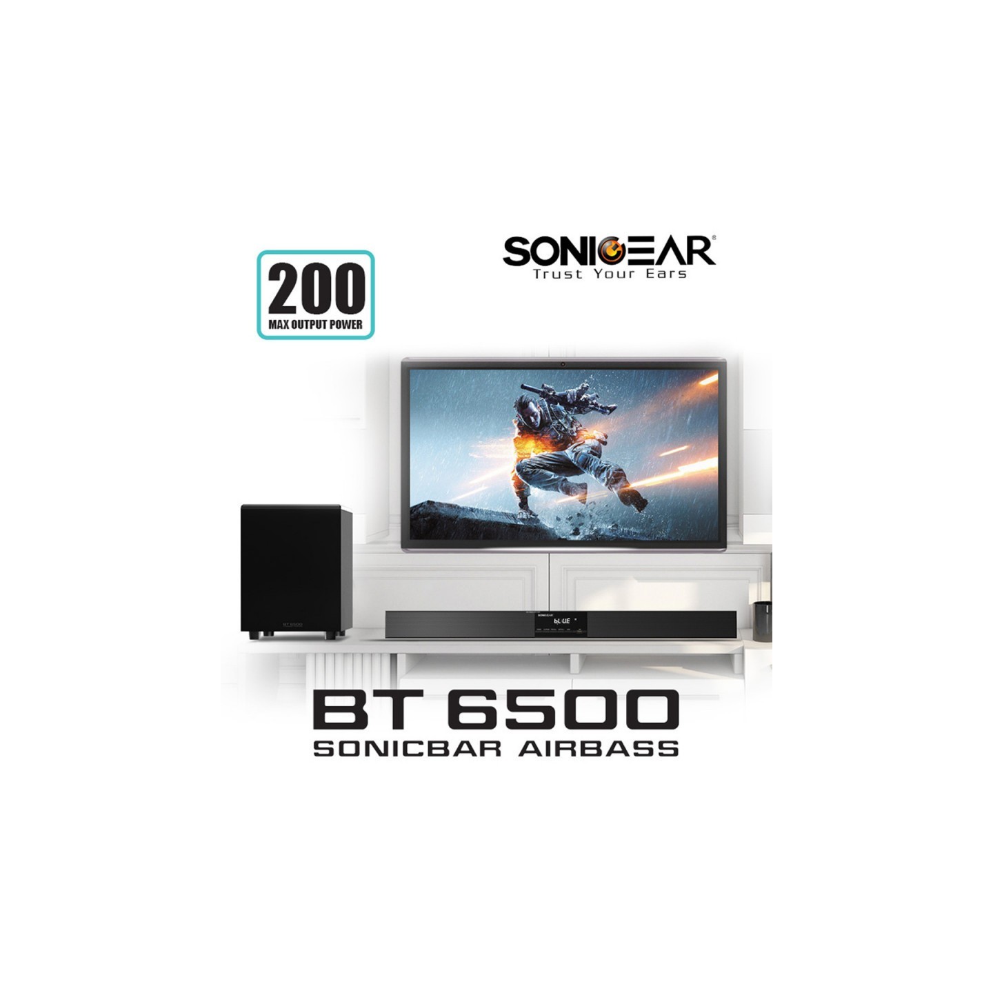 SonicGear SoundBar - BT-6500 - 200W & Wireless SubWoofer BT-USB-FM-HDMI — Buy in Cyprus with Fast Delivery