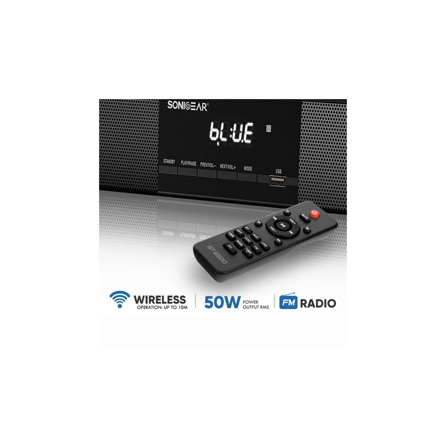 SonicGear SoundBar - BT-6500 - 200W & Wireless SubWoofer BT-USB-FM-HDMI — Buy in Cyprus with Fast Delivery