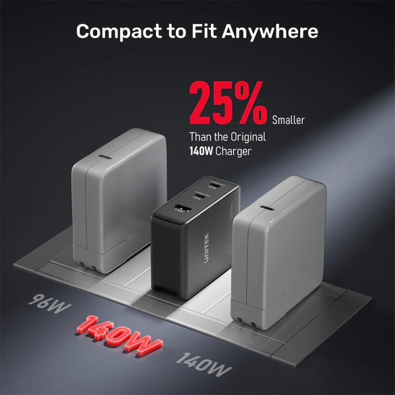 Buy Unitek Charge - P1115A - 140W 4in1 GaN Charger+240W Cable in Cyprus, Nicosia, Limassol, Larnaka, Pafos