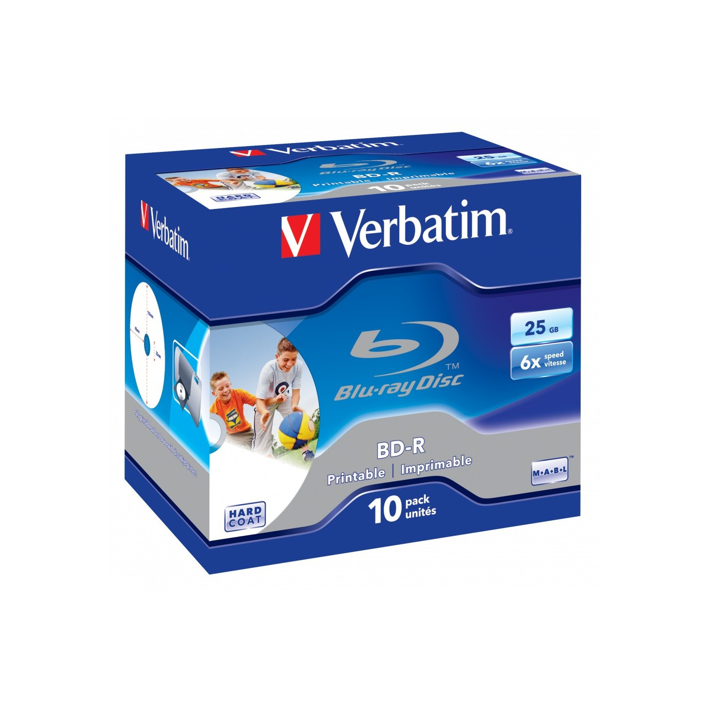 Verbatim BD-R 25GB 6X 10-Pack Jewel Case Printable - 43713 - BD-R 25GB 6X 10-Pack Jewel Case Printable