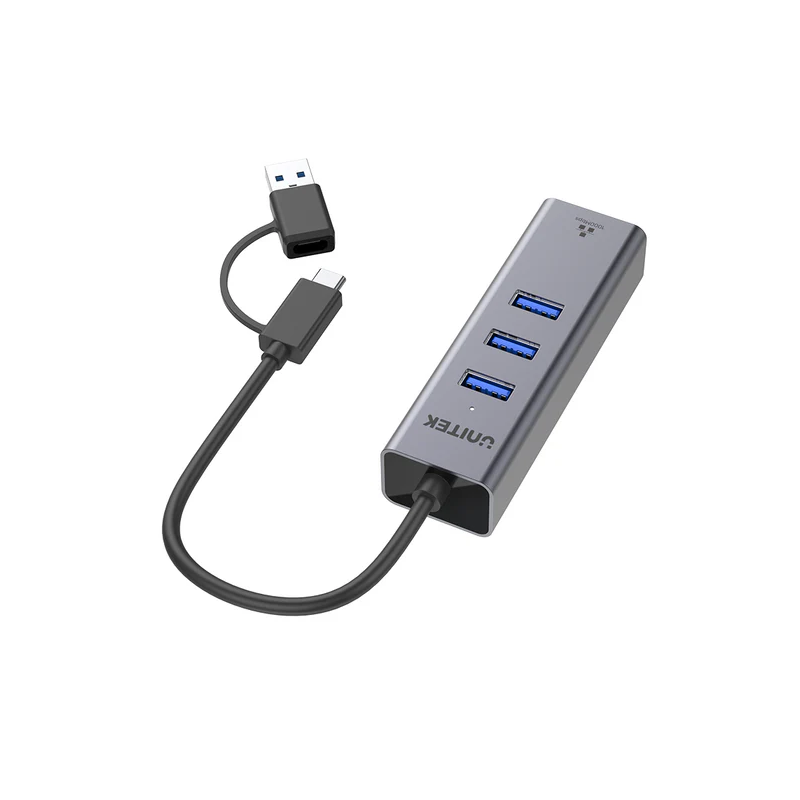 Buy Unitek USB-C Hub USB3.0 3-Port & Gigabit LAN + USBA Adaptor - Y-3088B - USB-... in Cyprus, Nicosia, Limassol, Larnaka, Pafos