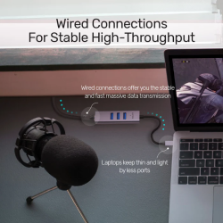 Unitek Y-3088B USB-C 3-Port USB 3.0 Hub + Gigabit LAN & USB-A Adapter — Armenius Store Cyprus