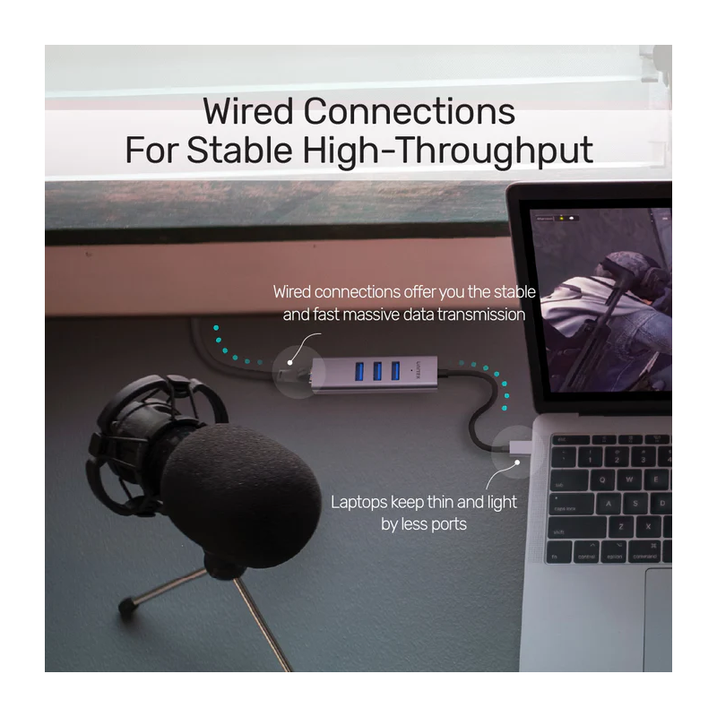 Buy Unitek USB-C Hub USB3.0 3-Port & Gigabit LAN + USBA Adaptor - Y-3088B - USB-... in Cyprus, Nicosia, Limassol, Larnaka, Pafos