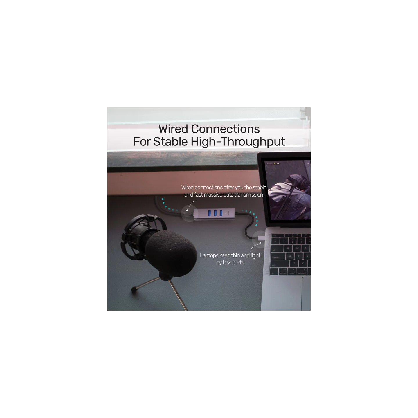 Unitek Y-3088B USB-C 3-Port USB 3.0 Hub + Gigabit LAN & USB-A Adapter — Armenius Store Cyprus