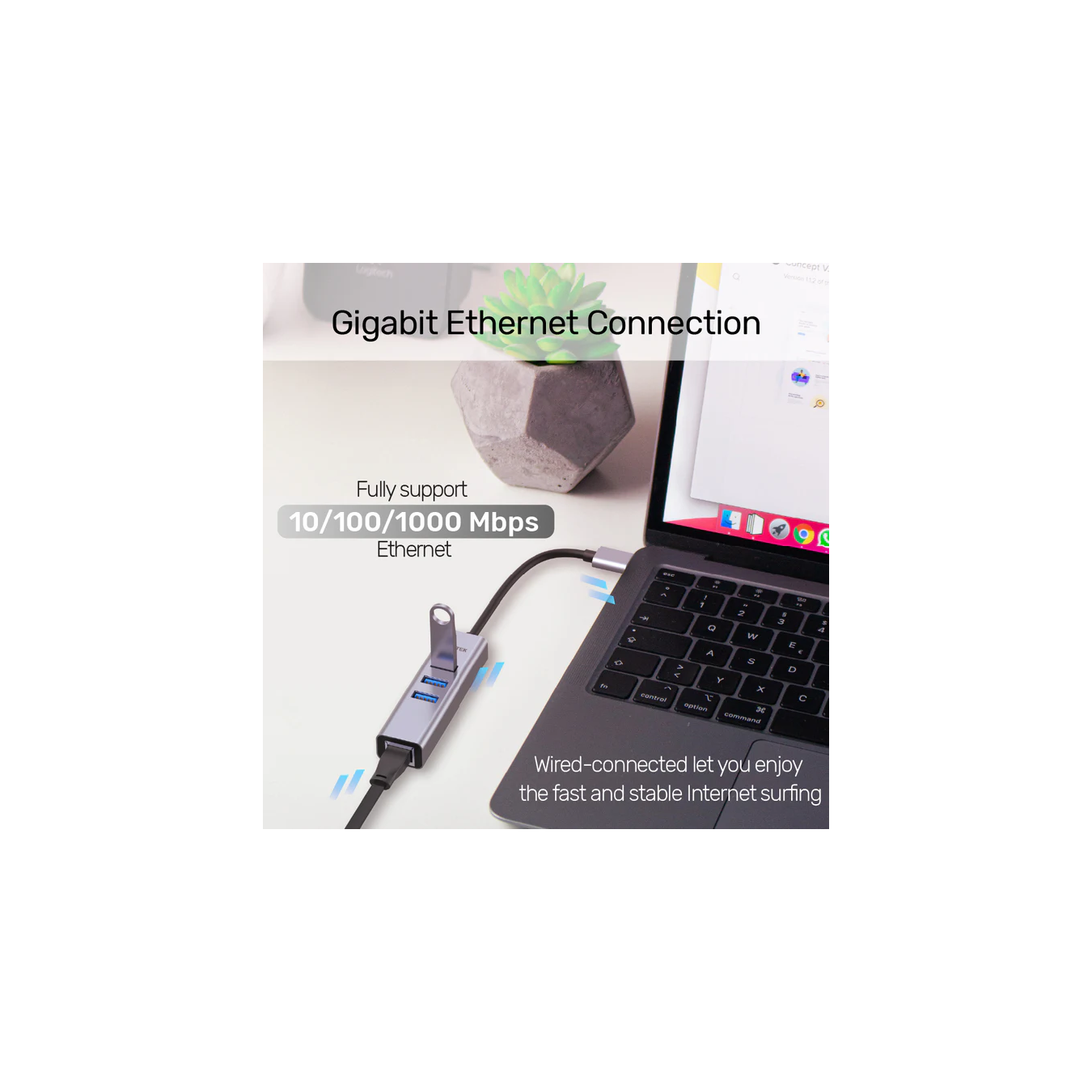 Unitek Y-3088B USB-C Hub – 3x USB 3.0 Gigabit LAN | Armenius Store