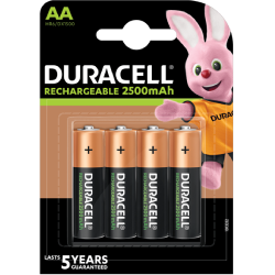 Buy Duracell Rechargeable AA Batteries - 2500mah 4pcs in Cyprus, Nicosia, Limassol, Larnaka, Pafos