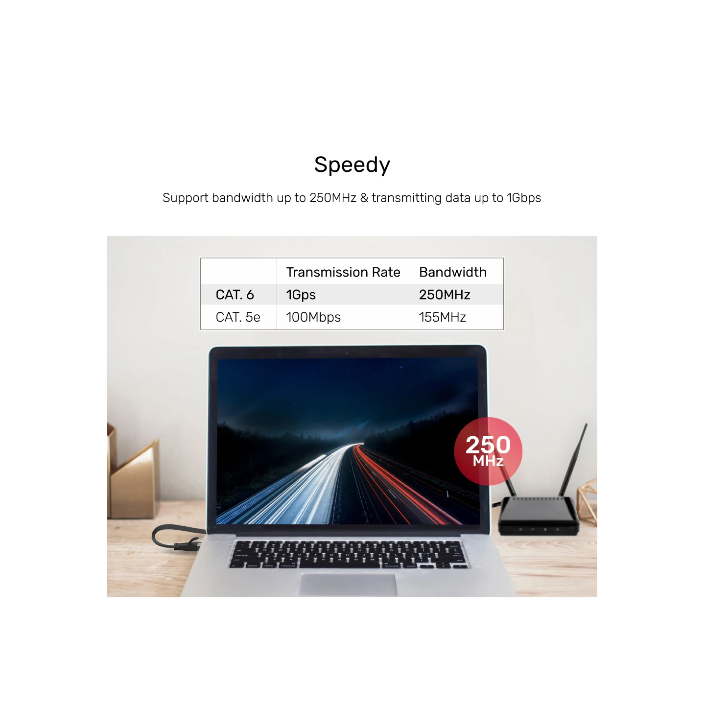 Unitek Flat Patch Cable - C1815GBK - CAT6 Black 20.0m — Buy in Cyprus with Fast Delivery