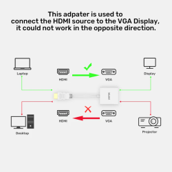 Buy Unitek HDMI to VGA Converter - Y-6333C01 - without Power Port in Cyprus, Nicosia, Limassol, Larnaka, Pafos