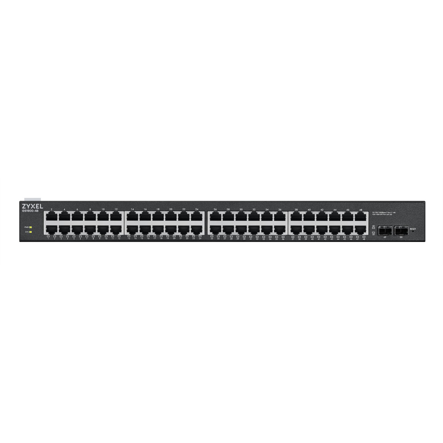 Zyxel Switch - GS1900-48 - Gigabit Ethernet Managed 48-Port + 2SFP UK Plug — Buy in Cyprus with Fast Delivery