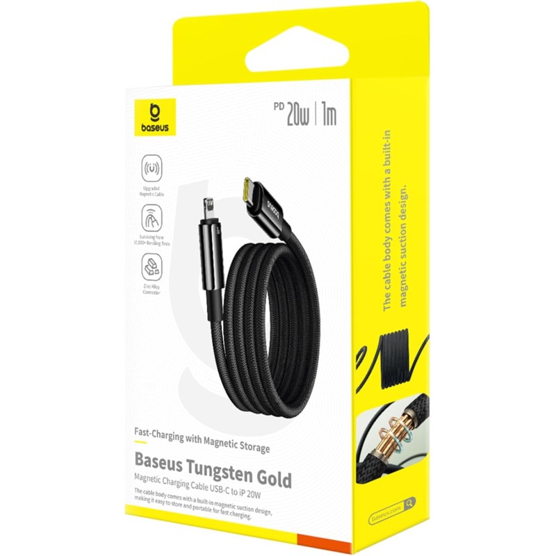 Buy Baseus Tungsten Gold Magnetic Charging Cable Type-C to iP - Tungsten Gold, M... in Cyprus, Nicosia, Limassol, Larnaka, Pafos