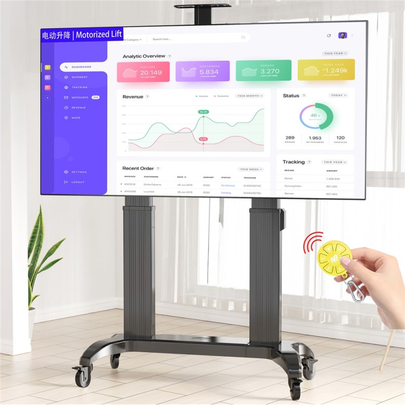 Buy NBMounts Heavy Duty Motorized TV Trolley - TW100 - Supports up to 110'' & 13... in Cyprus, Nicosia, Limassol, Larnaka, Pafos