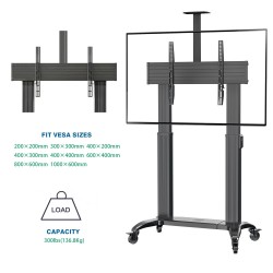 Buy NBMounts Heavy Duty Motorized TV Trolley - TW100 - Supports up to 110'' & 13... in Cyprus, Nicosia, Limassol, Larnaka, Pafos