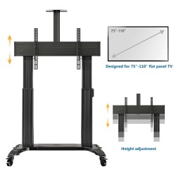Buy NBMounts Heavy Duty Motorized TV Trolley - TW100 - Supports up to 110'' & 13... in Cyprus, Nicosia, Limassol, Larnaka, Pafos