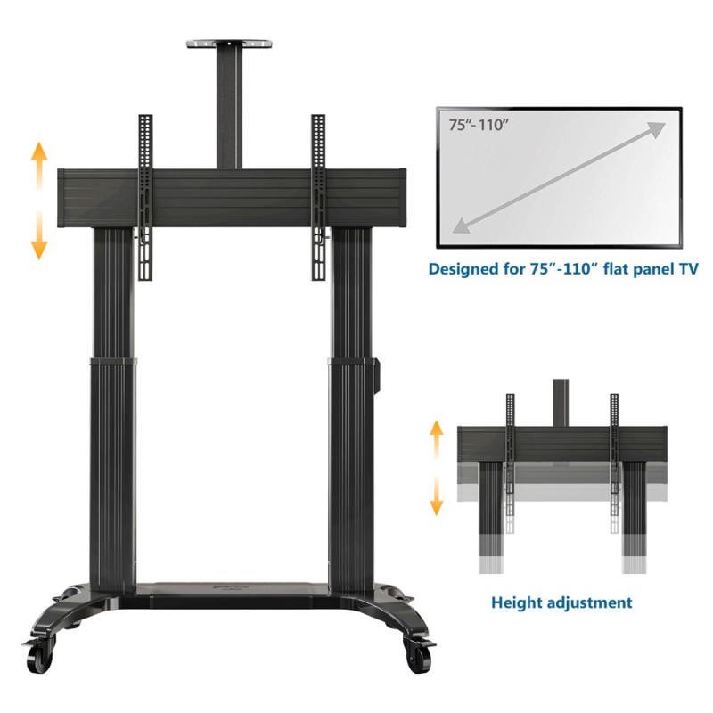 Buy NBMounts Heavy Duty Motorized TV Trolley - TW100 - Supports up to 110'' & 13... in Cyprus, Nicosia, Limassol, Larnaka, Pafos
