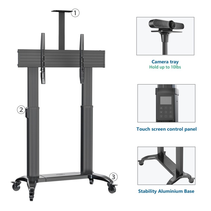 Buy NBMounts Heavy Duty Motorized TV Trolley - TW100 - Supports up to 110'' & 13... in Cyprus, Nicosia, Limassol, Larnaka, Pafos
