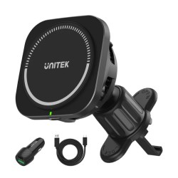 Buy Unitek Wireless 15W MagSafe Car Mount Kit with Cooling Fan + 38W Charger & U... in Cyprus, Nicosia, Limassol, Larnaka, Pafos