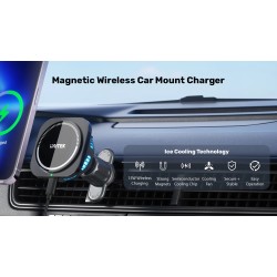 Buy Unitek Wireless 15W MagSafe Car Mount Kit with Cooling Fan + 38W Charger & U... in Cyprus, Nicosia, Limassol, Larnaka, Pafos