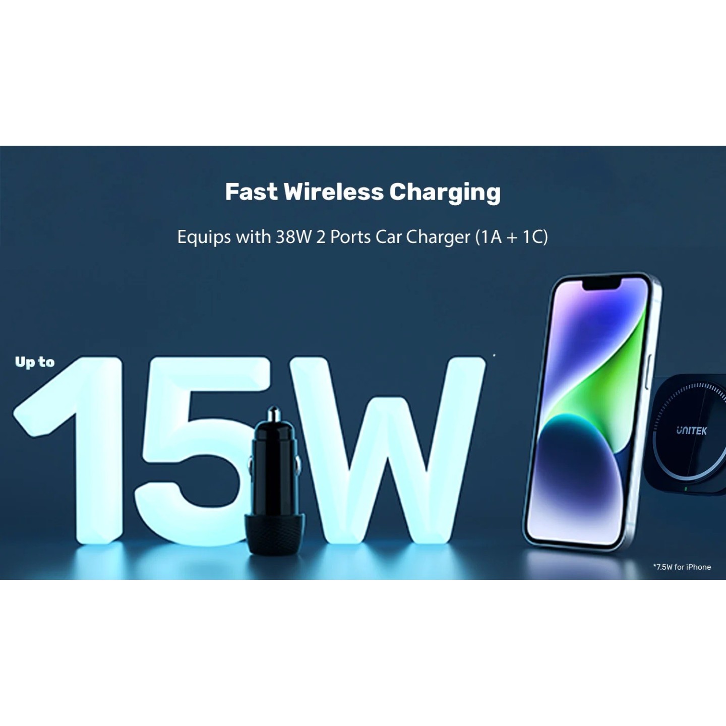 Unitek Wireless 15W MagSafe Car Mount Kit with Cooling Fan + 38W Charger & USB-Cable P1403A — Buy in Cyprus with Fast Delivery