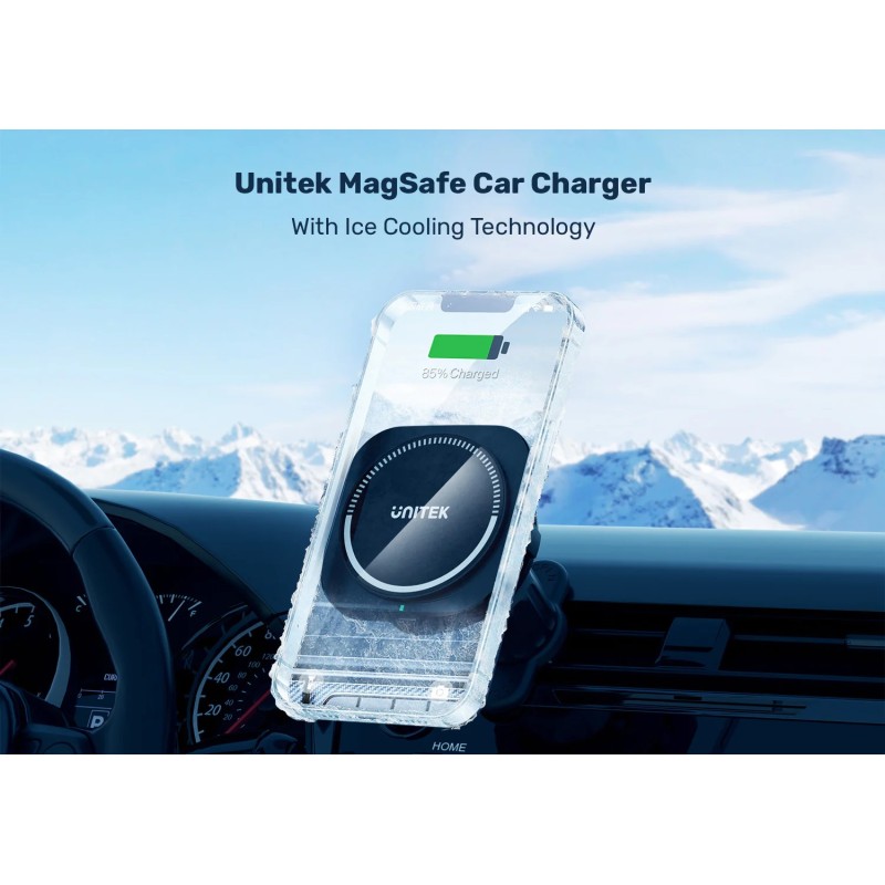 Buy Unitek Wireless 15W MagSafe Car Mount Kit with Cooling Fan + 38W Charger & U... in Cyprus, Nicosia, Limassol, Larnaka, Pafos