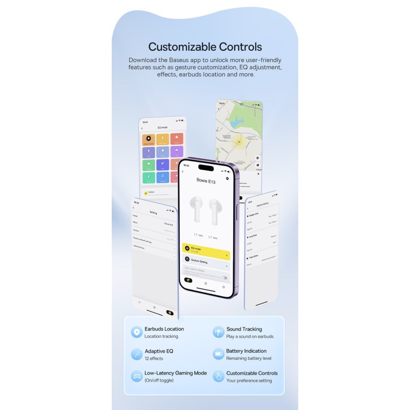 Buy Baseus Headphones In Ear TWS - Bowie E13 - Galaxy Black in Cyprus, Nicosia, Limassol, Larnaka, Pafos