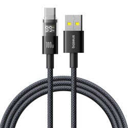 Baseus Display 2 USB-C to USB-A Braided Cable 100W 2m Black (Boxed) — Buy in Cyprus with Fast Delivery