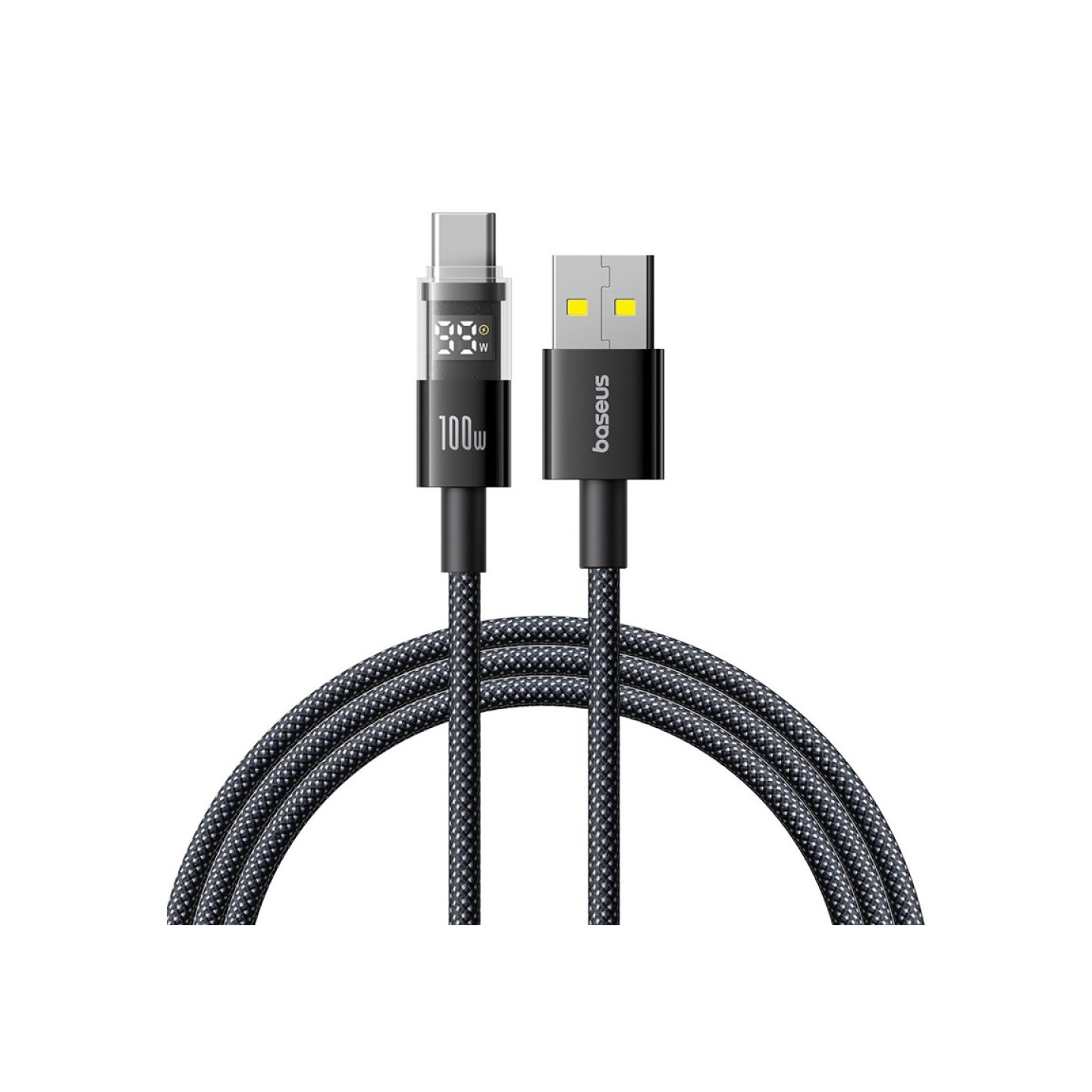 Baseus Display 2 USB-C to USB-A Braided Cable 100W 2m Black (Boxed) — Buy in Cyprus with Fast Delivery