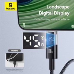 Baseus Display 2 USB-C to USB-A Braided Cable 100W 2m Black (Boxed) — Buy in Cyprus with Fast Delivery