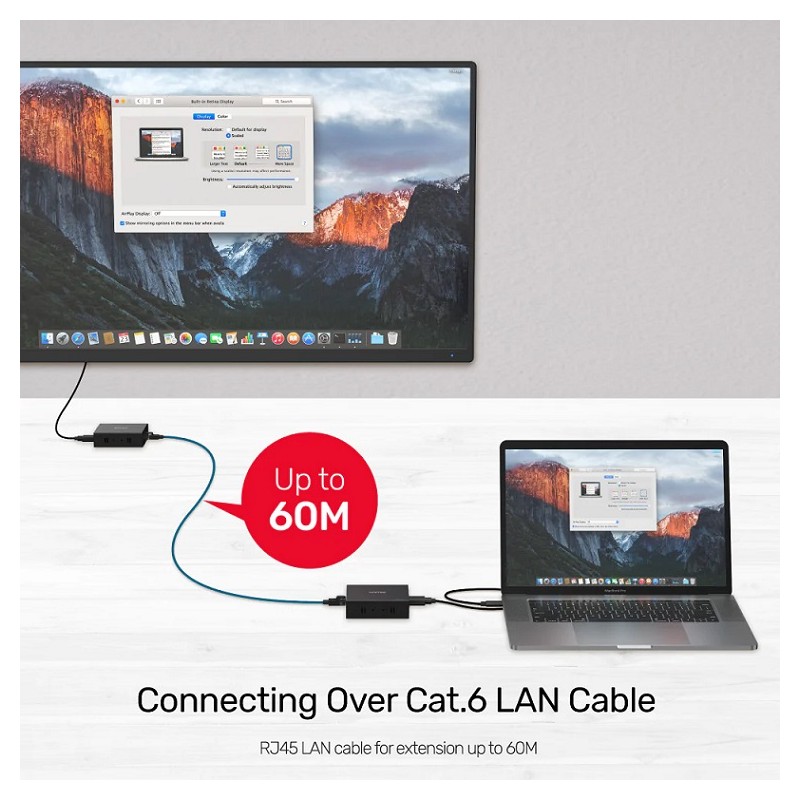 Buy Unitek HDMI Extender Over Ethernet 60m 4K - V100A - 60m 4K in Cyprus, Nicosia, Limassol, Larnaka, Pafos