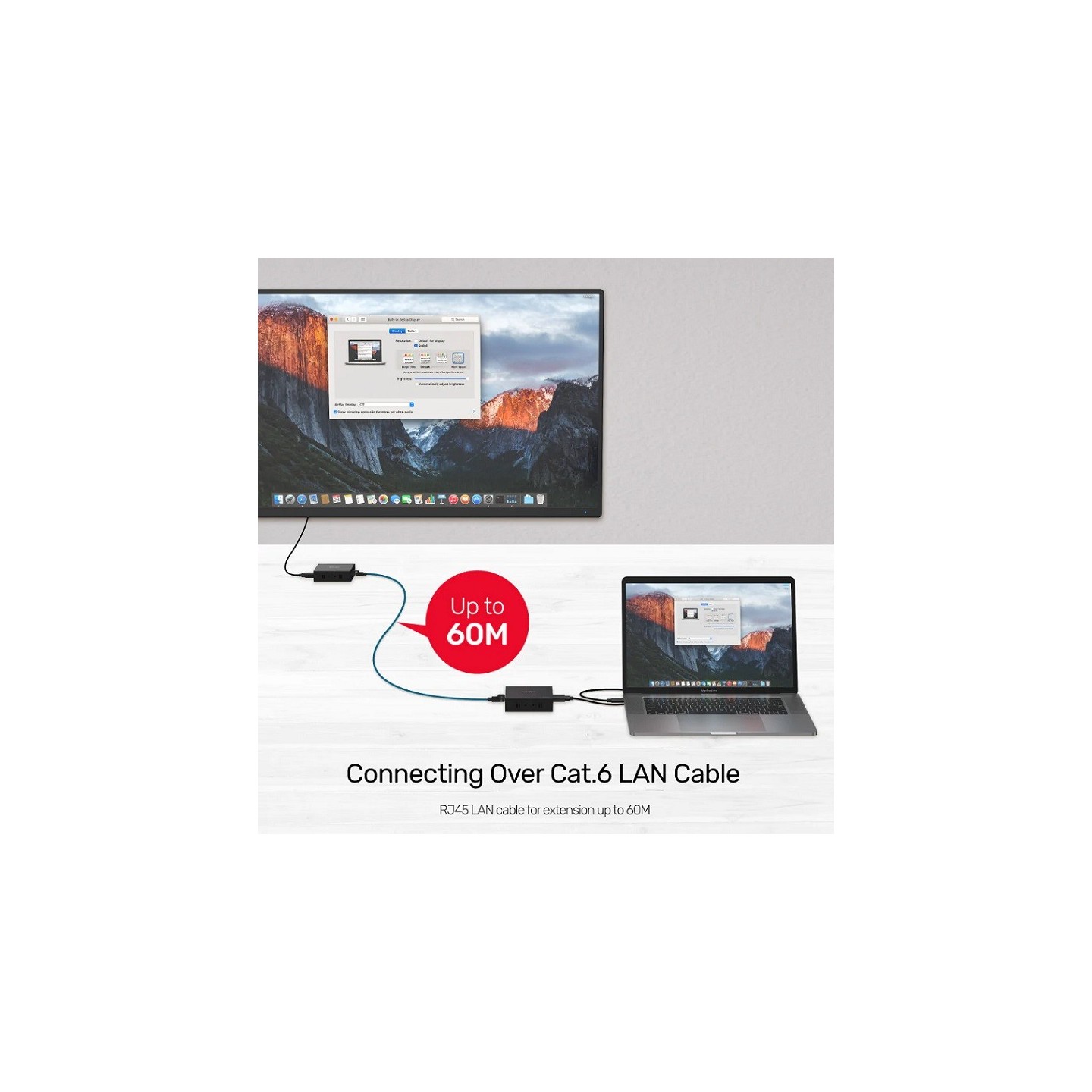 Unitek HDMI Extender Over Ethernet 60m 4K - V100A - 60m 4K — Buy in Cyprus with Fast Delivery