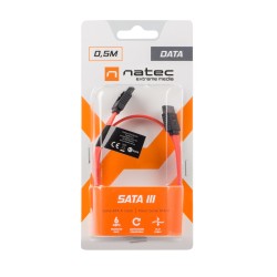 Buy Natec Cable - NKA-0615 - SATA III 6Gbps Cable 50cm Red Blister in Cyprus, Nicosia, Limassol, Larnaka, Pafos