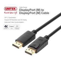 Buy Unitek DisplayPort 1.2 Cable 4K60Hz M-M 3.0m - Y-C609BK - DisplayPort 1.2 Ca... in Cyprus, Nicosia, Limassol, Larnaka, Pafos
