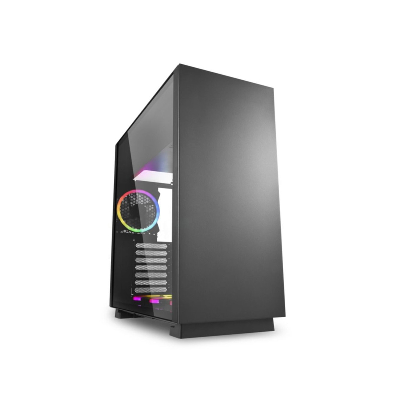 Sharkoon Pure Steel RGB - Mid Tower Steel PC Case - Tempered Glass, RGB, E-ATX/ATX/mATX/Mini-ITX