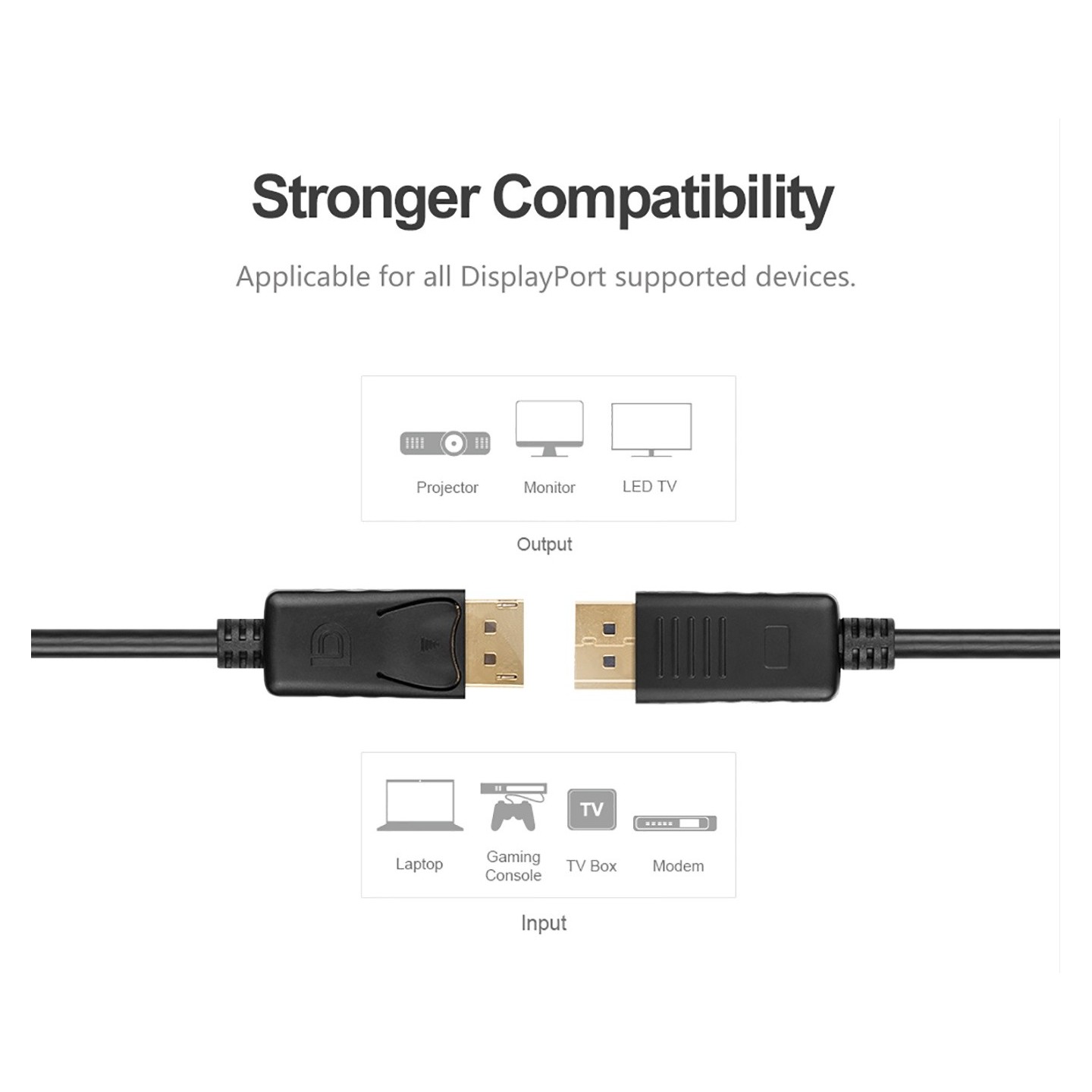 Unitek DisplayPort 1.2 Cable 4K60Hz M-M 3.0m - Y-C609BK - DisplayPort 1.2 Cable 4K60Hz M-M 3.0m