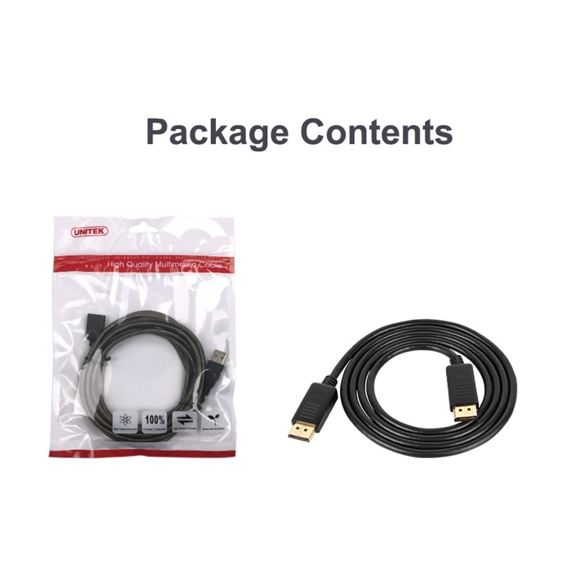Buy Unitek DisplayPort 1.2 Cable 4K60Hz M-M 3.0m - Y-C609BK - DisplayPort 1.2 Ca... in Cyprus, Nicosia, Limassol, Larnaka, Pafos