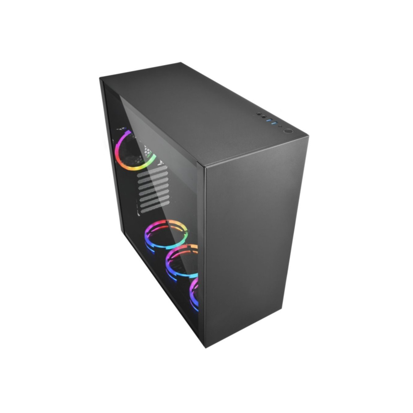 Sharkoon Pure Steel RGB - Mid Tower Steel PC Case - Tempered Glass, RGB, E-ATX/ATX/mATX/Mini-ITX