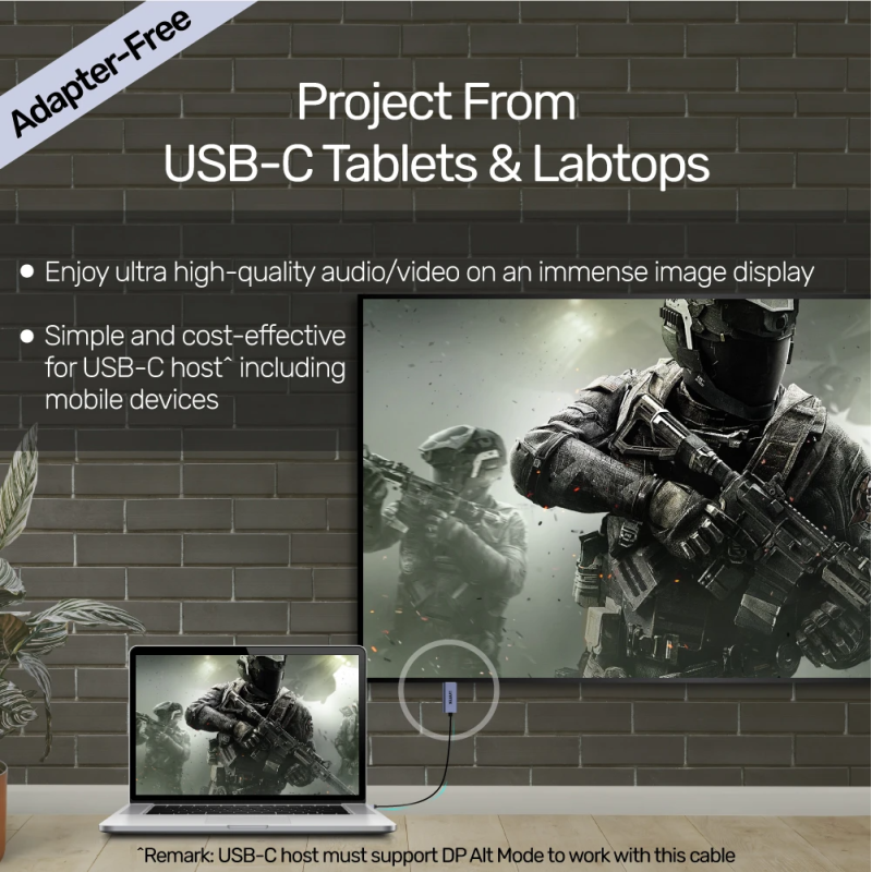 Buy Unitek Type-C to DP Cable 4K 60Hz 2m - V1409A - Type-C to DP Cable 4K 60Hz 2m in Cyprus, Nicosia, Limassol, Larnaka, Pafos